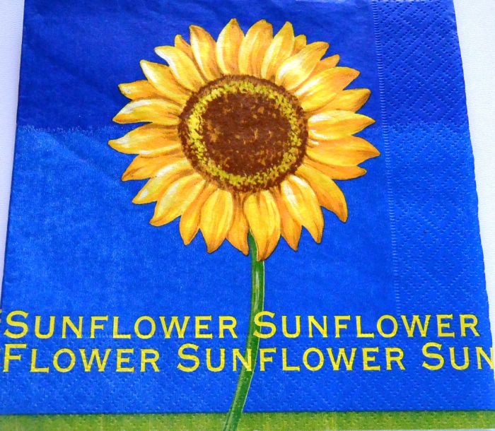 Ubrousek 33x33 cm - slunečnice s nápisem