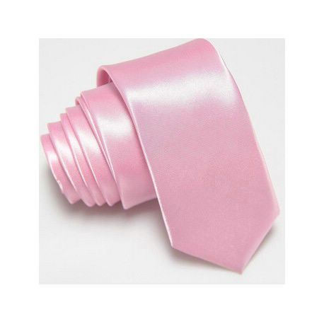 Úzká SLIM kravata světle růžová