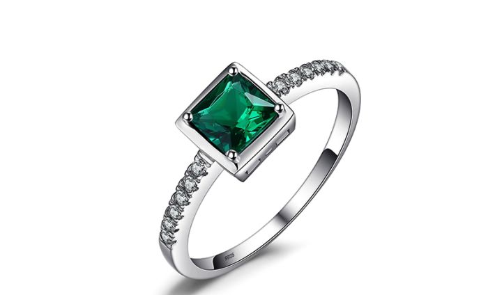 Smaragdový prsten Mia se zirkony AAA, 925/1000  