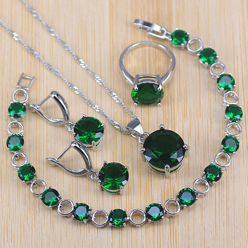 Sada šperků - zelené kolečko