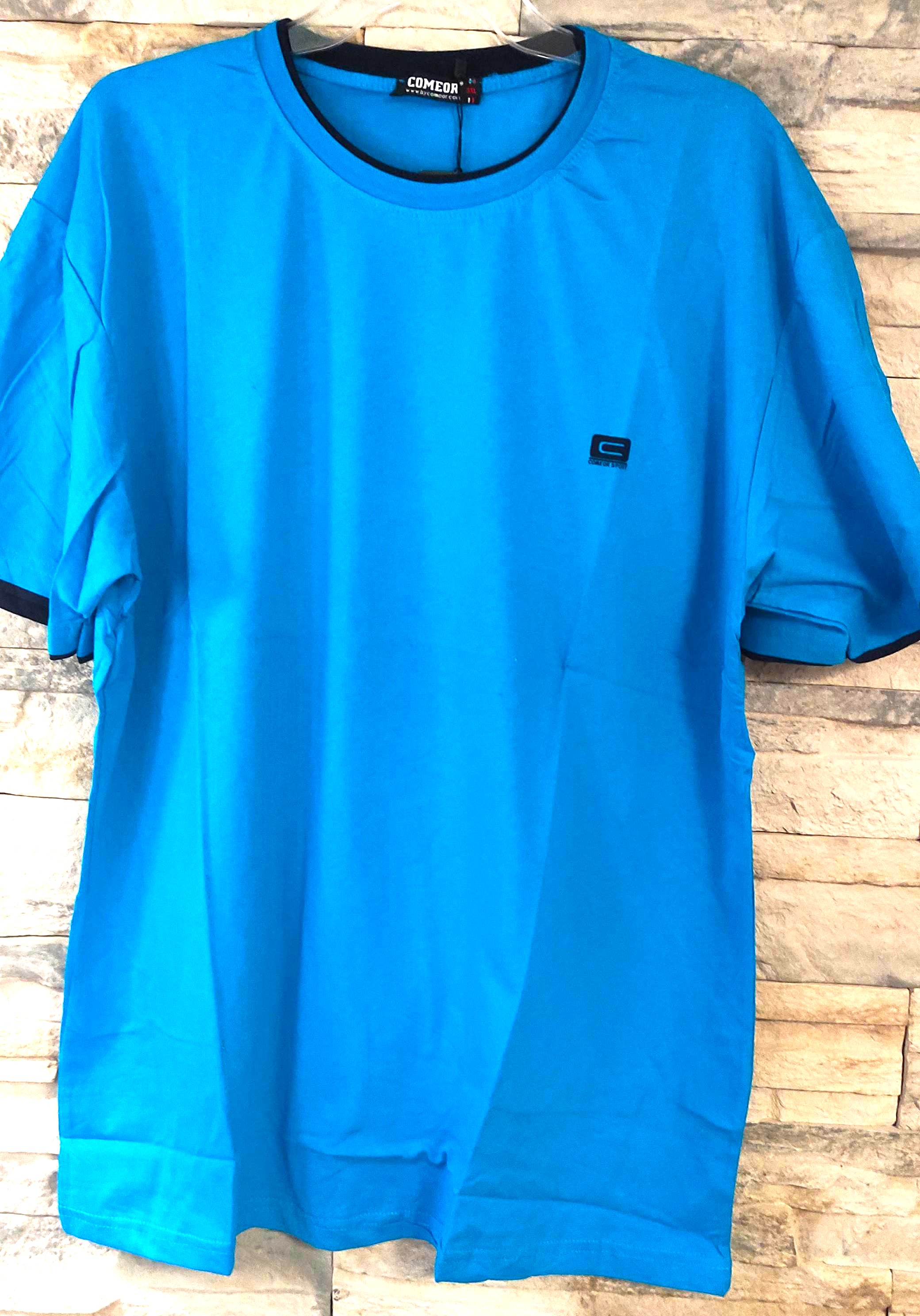 Pánské bavlněné triko Comeor 3XL - 7XL - sv.modrá