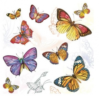 Ubrousek 33x33 cm -motýli
