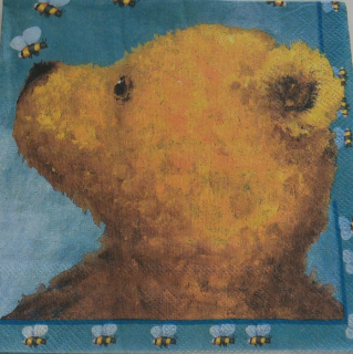 Ubrousek 33x33 cm - medvěd s včeličkami