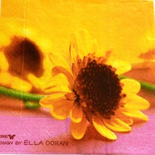Ubrousek 33x33 cm - žlutý květ ležící