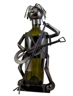 Kovový stojan na víno Kytarista II