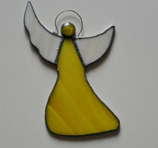 Tifany vitráž anděl žlutý