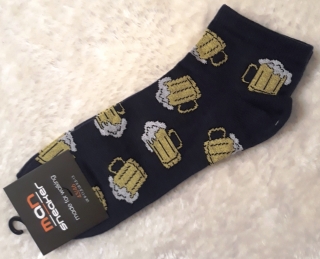 Pánské šťastné ponožky kotníkové Pivo II - černé