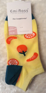 Veselé ponožky kotníkové - Pomeranč