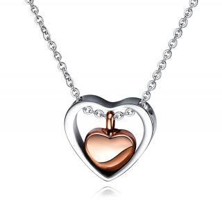 Náhrdelník srdce v srdci - kremační šperk