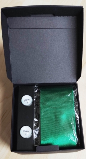 Dárková krabička s kravatou a manžetovými knoflíčky Golf