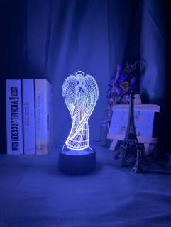Akrylové 3d illusion LED noční světlo s dálkovým ovládáním Anděl